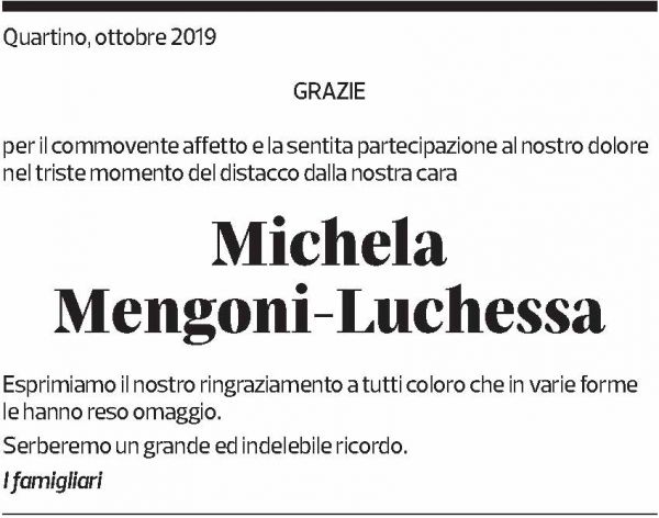 Annuncio funebre Michela Mengoni-luchessa
