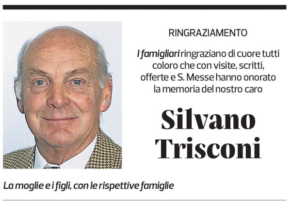 Annuncio funebre Silvano Trisconi