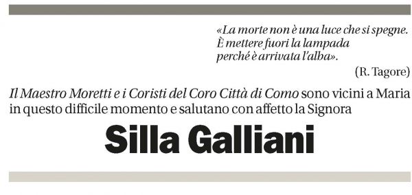 Annuncio funebre Silla Galliani