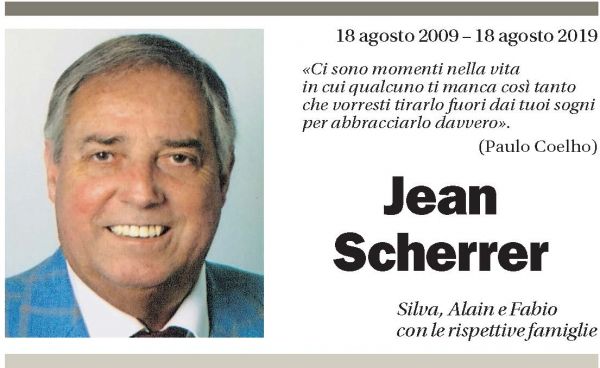 Annuncio funebre Jean Scherrer