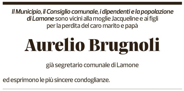 Annuncio funebre Aurelio Brugnoli