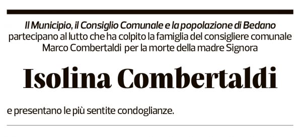 Annuncio funebre Isolina Combertaldi