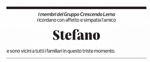 Annuncio funebre Stefano Carugati
