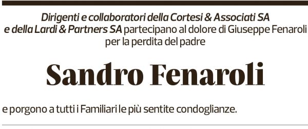 Annuncio funebre Alessandro Fenaroli