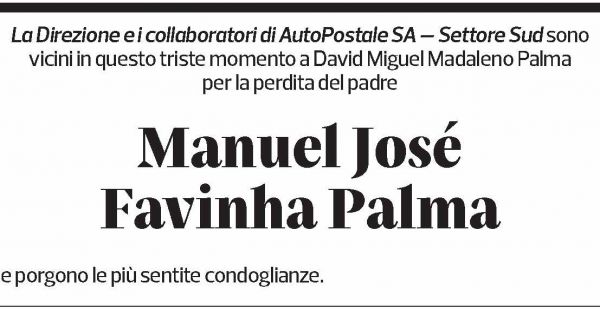 Annuncio funebre Manuel José Faviha Palma
