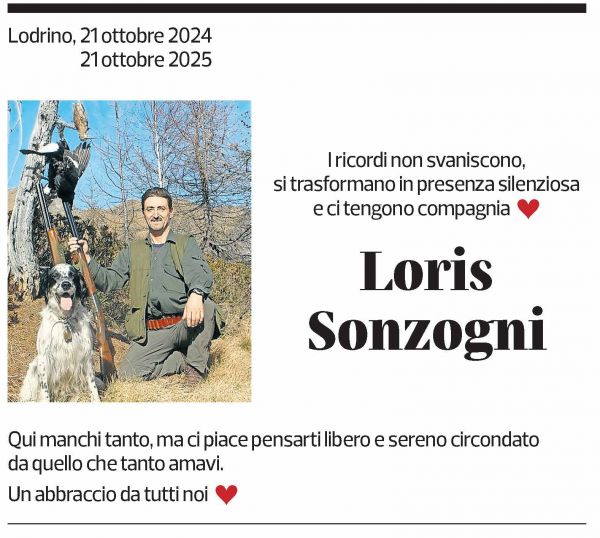 Annuncio funebre Loris Sonzogni