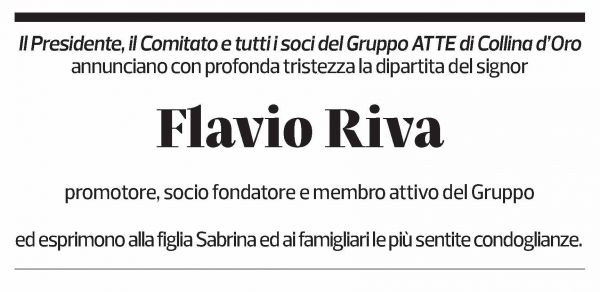 Annuncio funebre Flavio Riva