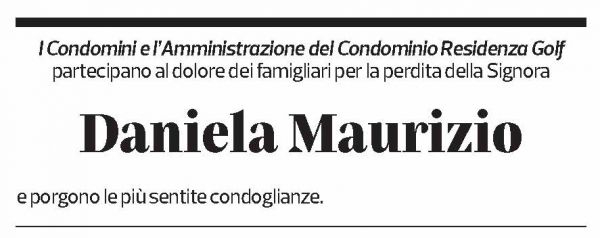 Annuncio funebre Daniela Maurizio