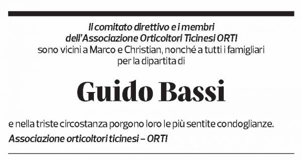 Annuncio funebre Guido Bassi