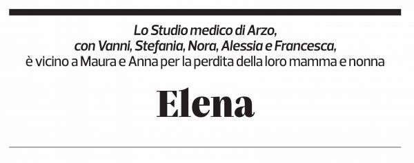 Annuncio funebre Elena Grassi