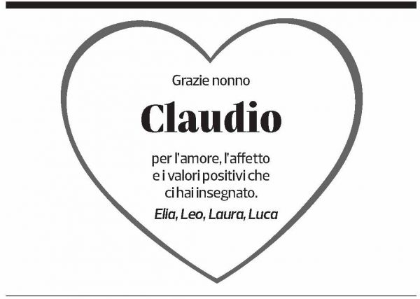 Annuncio funebre Claudio Cattaneo