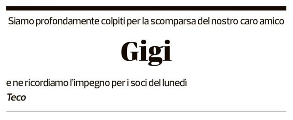 Annuncio funebre Gigi Marina