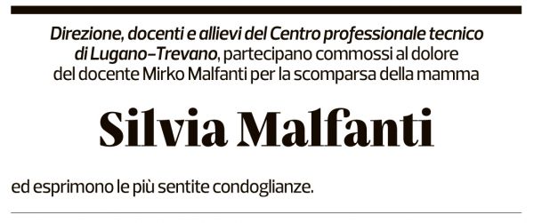 Annuncio funebre Silvia Malfanti