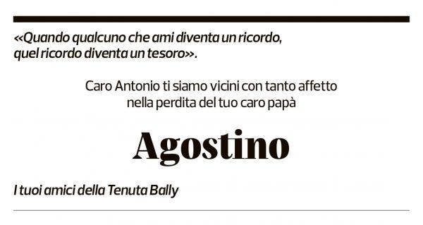 Annuncio funebre Agostino Profera