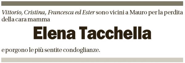 Annuncio funebre Elena Tacchella