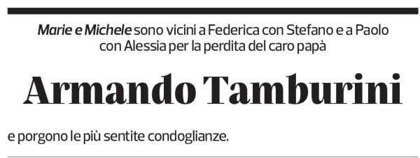 Annuncio funebre Armando Tamburini