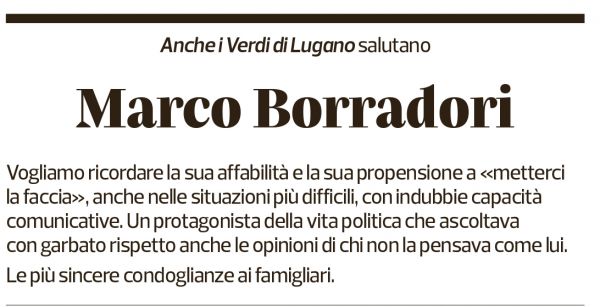 Annuncio funebre Marco Borradori