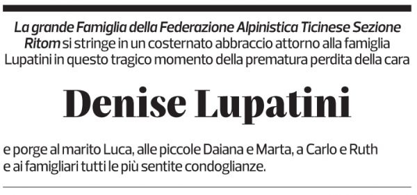 Annuncio funebre Denise Lupatini