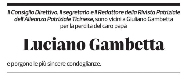 Annuncio funebre Luciano Gambetta