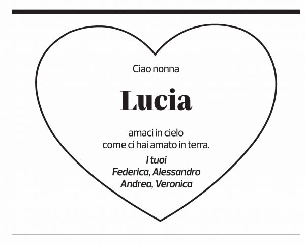 Annuncio funebre Lucia D'occhio