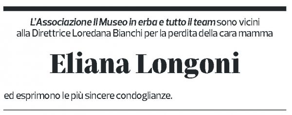 Annuncio funebre Elaina Longoni