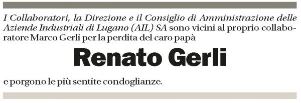 Annuncio funebre Renato Gerli