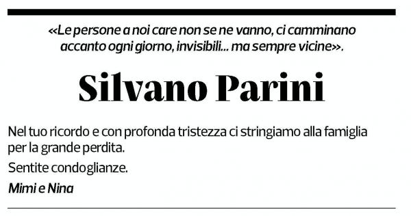 Annuncio funebre Silvano Parini