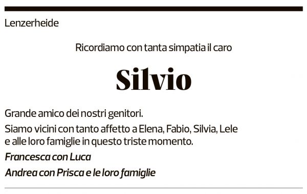 Annuncio funebre Silvio Soldati