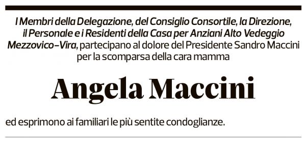 Annuncio funebre Angela Maccini