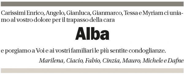 Annuncio funebre Alba Maina