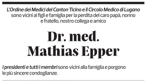 Annuncio funebre Mathias Epper