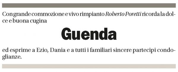 Annuncio funebre Guenda Foglia