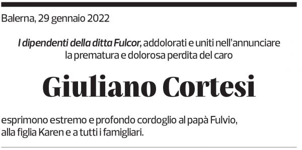 Annuncio funebre Giuliano Cortesi