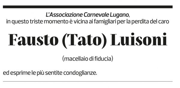 Annuncio funebre Fausto Luisoni