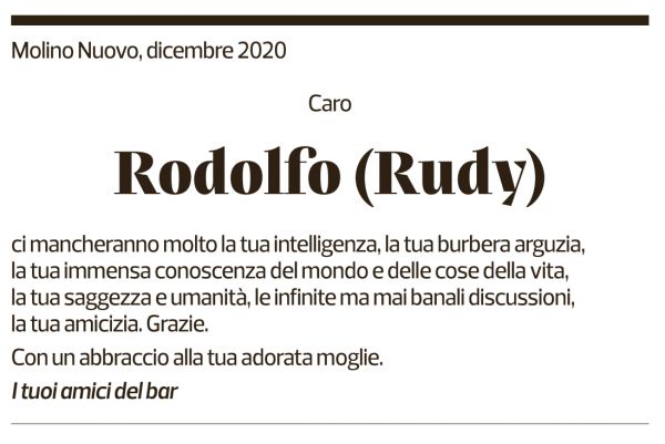 Annuncio funebre Rodolfo 
