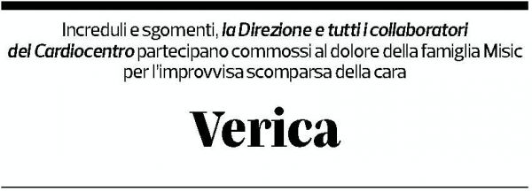 Annuncio funebre Verica Misic