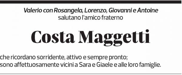 Annuncio funebre Costa Maggetti