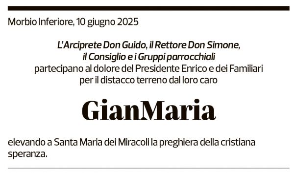 Annuncio funebre Gianmaria Pusterla
