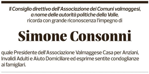 Annuncio funebre Simone Consonni