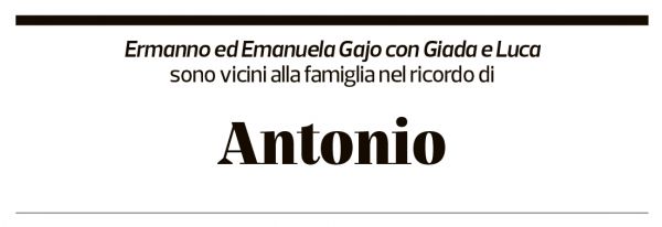 Annuncio funebre Antonio Soldati