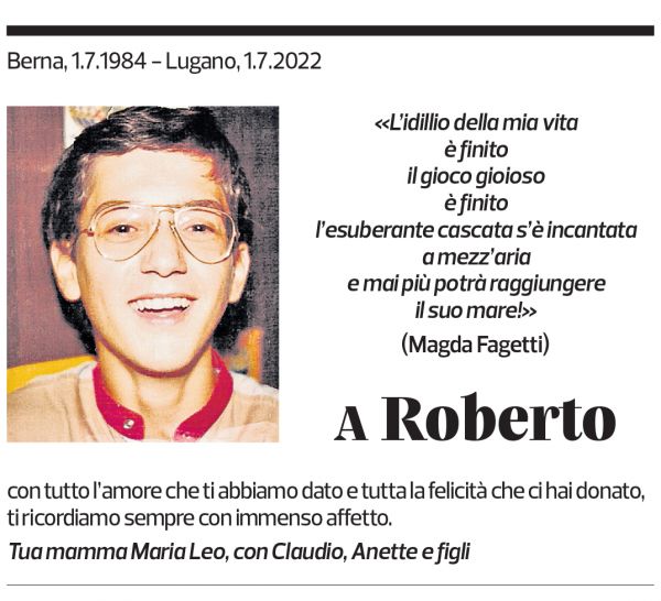 Annuncio funebre Roberto Leo