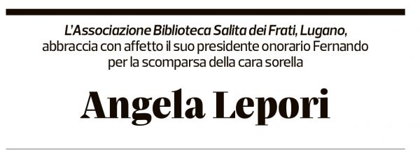 Annuncio funebre Angela Lepori