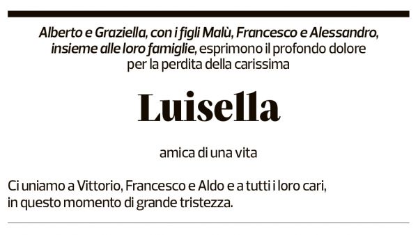 Annuncio funebre Luisella Cassani-carozza