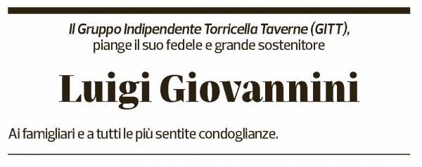Annuncio funebre Luigi Giovannini