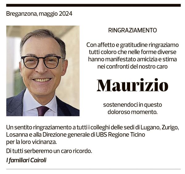 Annuncio funebre Maurizio 