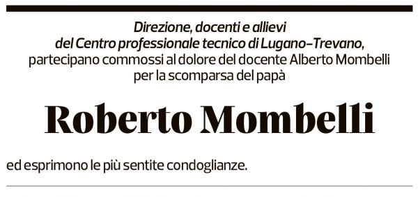 Annuncio funebre Roberto Mombelli