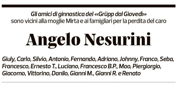 Annuncio funebre Angelo Nesurini