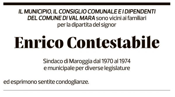 Annuncio funebre Enrico Contestabile