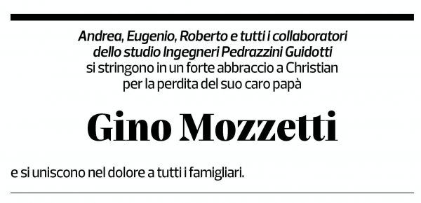 Annuncio funebre Gino Mozzetti