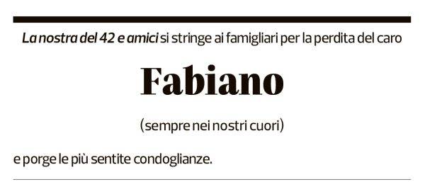 Annuncio funebre Fabiano Pessina